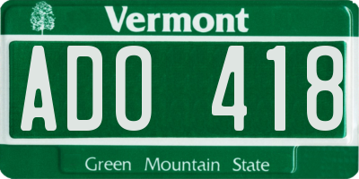 VT license plate ADO418