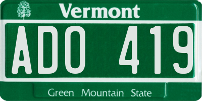 VT license plate ADO419