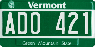VT license plate ADO421