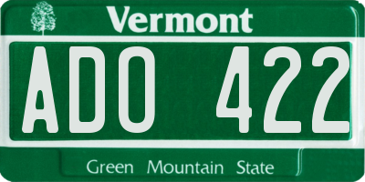 VT license plate ADO422