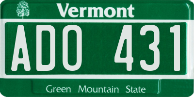 VT license plate ADO431
