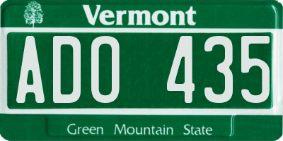 VT license plate ADO435