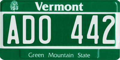 VT license plate ADO442