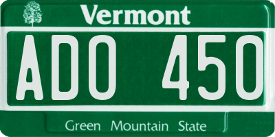VT license plate ADO450