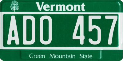VT license plate ADO457