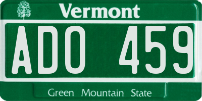 VT license plate ADO459