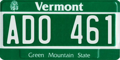 VT license plate ADO461