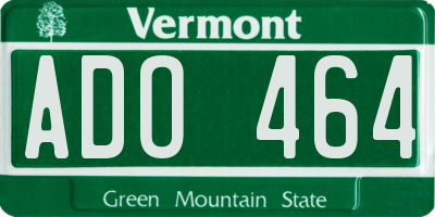 VT license plate ADO464
