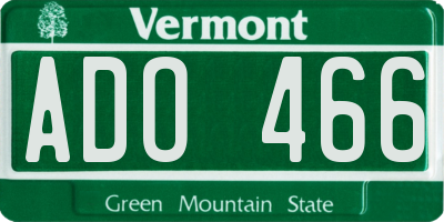 VT license plate ADO466