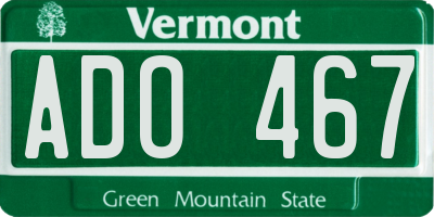 VT license plate ADO467