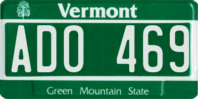 VT license plate ADO469