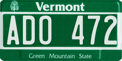VT license plate ADO472