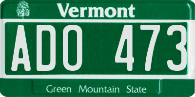 VT license plate ADO473