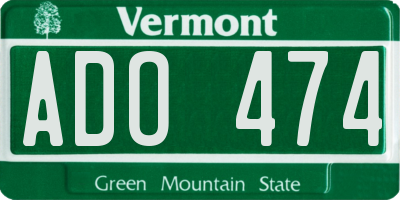 VT license plate ADO474