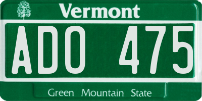 VT license plate ADO475