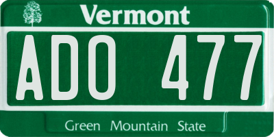 VT license plate ADO477