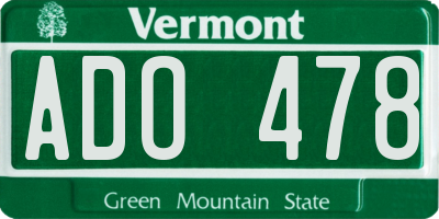 VT license plate ADO478