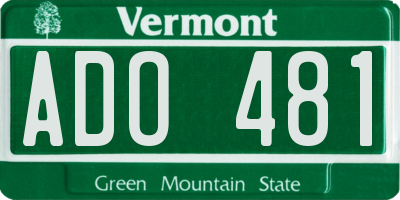 VT license plate ADO481