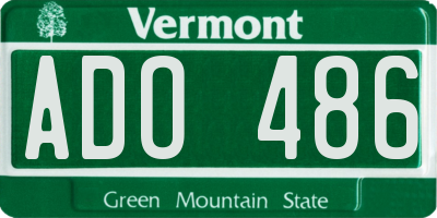 VT license plate ADO486