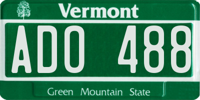 VT license plate ADO488