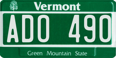 VT license plate ADO490