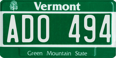 VT license plate ADO494