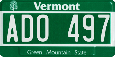 VT license plate ADO497
