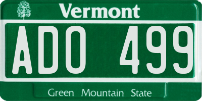 VT license plate ADO499