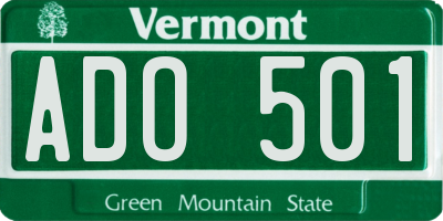 VT license plate ADO501