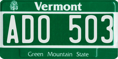 VT license plate ADO503
