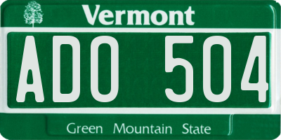 VT license plate ADO504