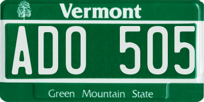 VT license plate ADO505
