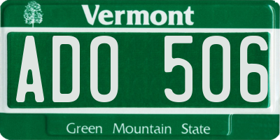 VT license plate ADO506