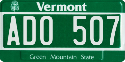 VT license plate ADO507