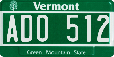 VT license plate ADO512