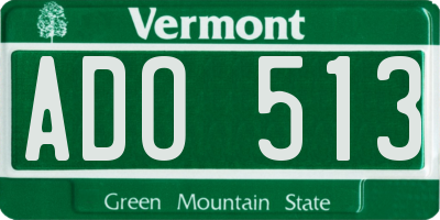 VT license plate ADO513