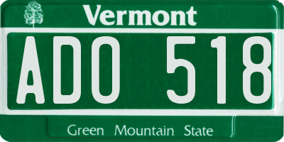 VT license plate ADO518