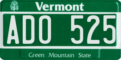 VT license plate ADO525