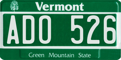 VT license plate ADO526