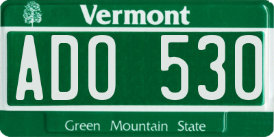 VT license plate ADO530