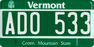 VT license plate ADO533