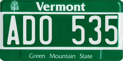 VT license plate ADO535