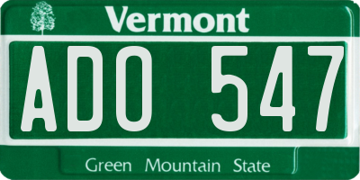 VT license plate ADO547