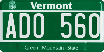 VT license plate ADO560