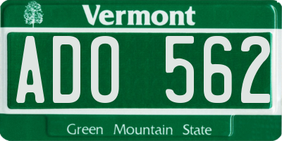 VT license plate ADO562