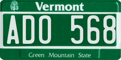 VT license plate ADO568