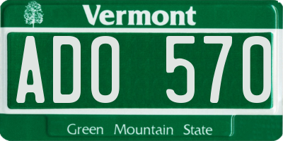 VT license plate ADO570