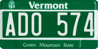 VT license plate ADO574