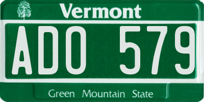 VT license plate ADO579