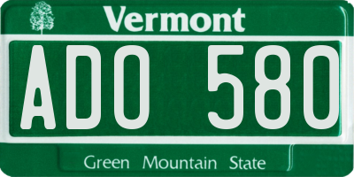 VT license plate ADO580